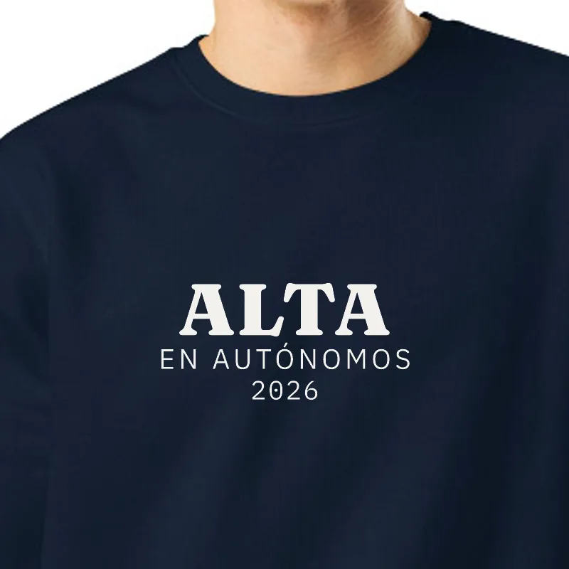 Chico con sudadera azul marino, encuadre al sello: ALTA · EN AUTÓNOMOS
