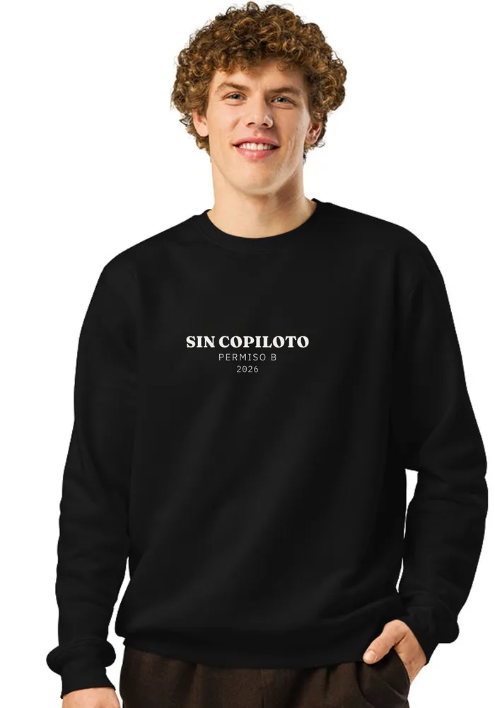 Chico con sudadera negra: SIN COPILOTO · PERMISO B
